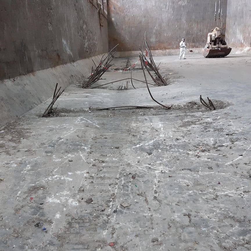 Barg Betontechnik: Müllverbrennungsanlage Zorbau, Bunkerbodensanierung